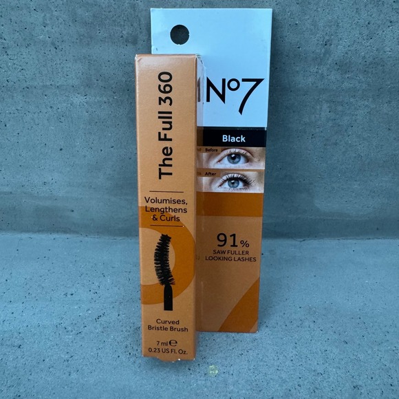 No7 The Full 360‎ Black Mascara Volumises Lengthens Curls 0.23 fl oz - Picture 1 of 2